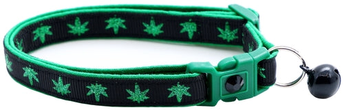 Marijuana Leaves Breakaway Cat Collar