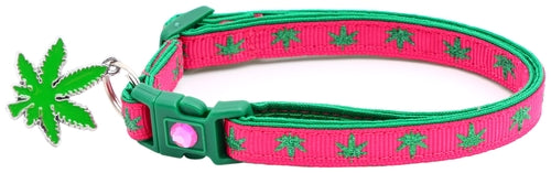 Marijuana Leaves Breakaway Cat Collar